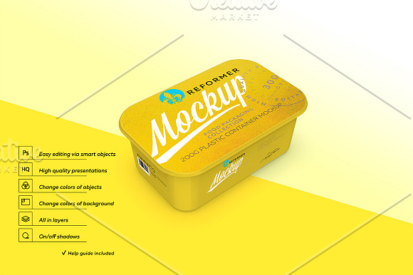 Plastic Container Mockup 200g  in Product Mockups - product preview 3