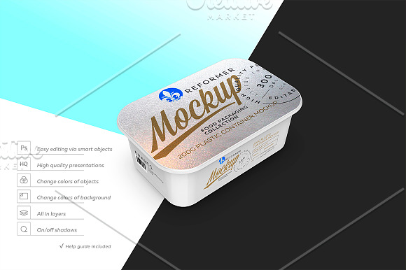 Plastic Container Mockup 200g  in Product Mockups - product preview 4