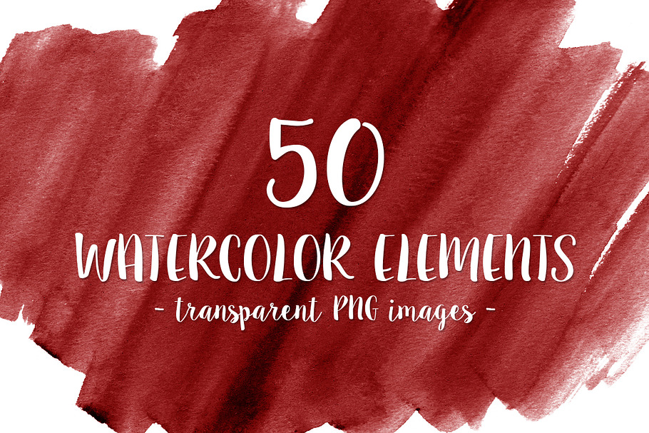 50 Red Watercolor Shapes