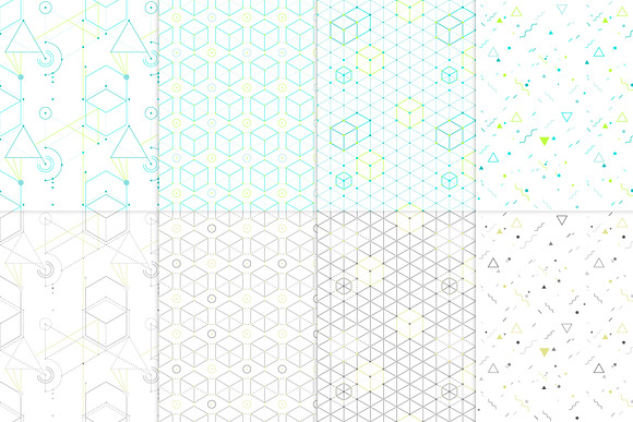 16 hip geometric seamless patterns in Patterns - product preview 1
