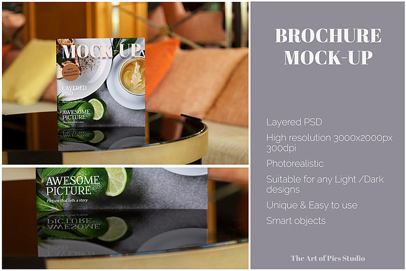 Square Brochure Mock-Up in Product Mockups - product preview 1