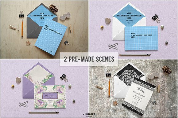 5x7 Card/Envelope Mock Up & Props in Print Mockups - product preview 3