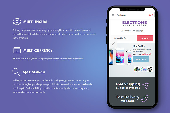 Electronics Store Responsive OpenCar in OpenCart Themes - product preview 2