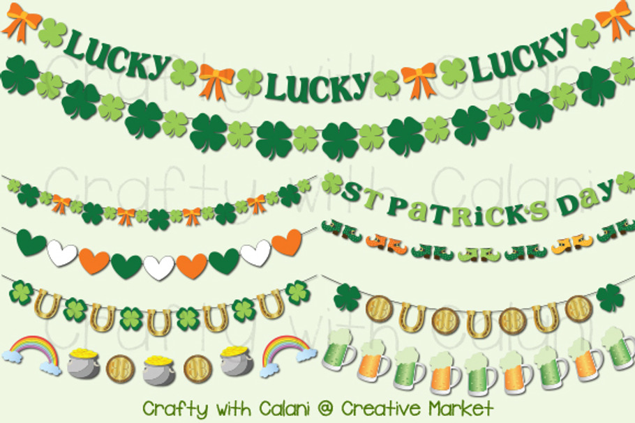 St Patrick's Day Digital Garland in Objects - product preview 8