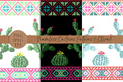 CACTI Seamless cactuses pattern set