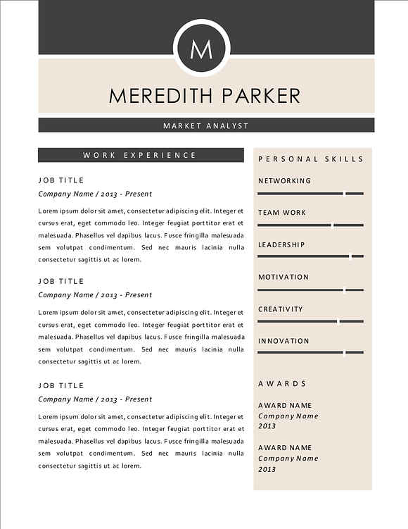Elegant 3 in 1 Word resume pack in Resume Templates - product preview 1