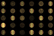 Abstract round gold textures clipart
