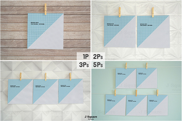 Square Paper Mock Ups- Real Photos in Print Mockups - product preview 2