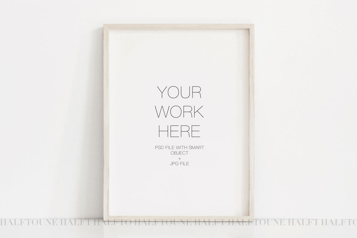 Minimalist Mockup, Wooden Frame Mock in Graphics - product preview 8
