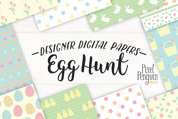 Egg Hunt Easter Pattern Papers