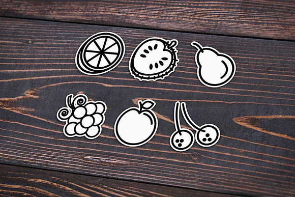 Tropical Fruits Sticker Set in Illustrations - product preview 2