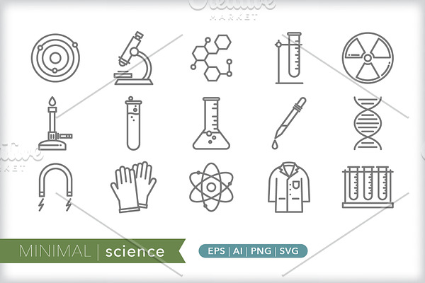 Minimal science icons