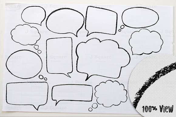 Chalk Speech & Thought Bubbles in Illustrations - product preview 1