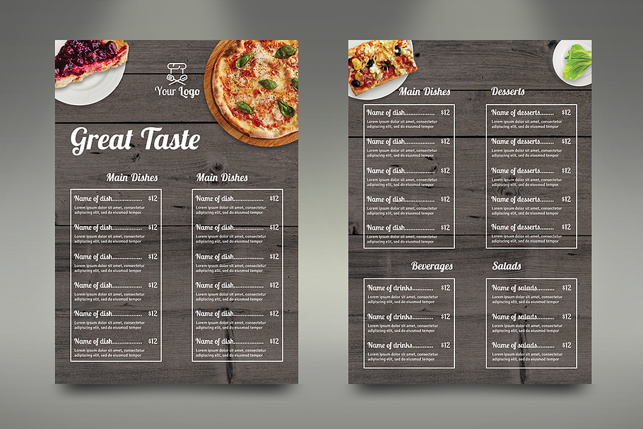 A4 Fast Food Menu in Flyer Templates - product preview 8