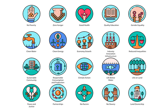 136 Sustainable Development Icons in Skull Icons - product preview 1