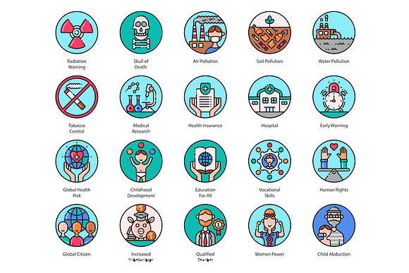 136 Sustainable Development Icons in Skull Icons - product preview 4