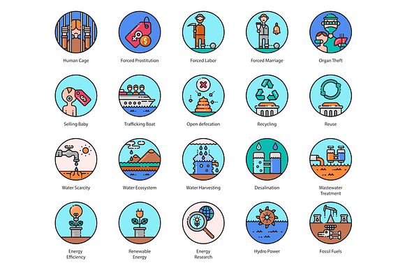 136 Sustainable Development Icons in Skull Icons - product preview 5