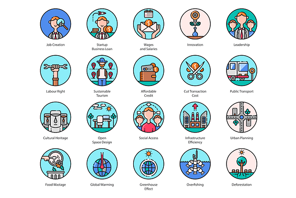 136 Sustainable Development Icons in Skull Icons - product preview 6