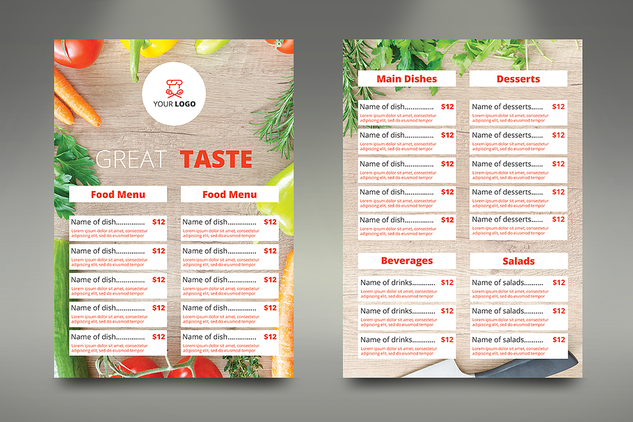 A4 Fast Food Menu in Flyer Templates - product preview 8