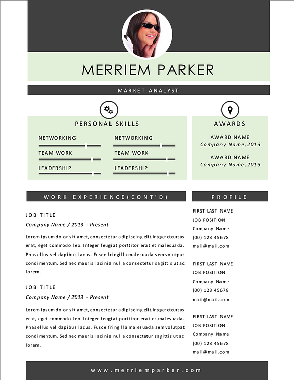 2 in 1 modern photo resume (2p) pack in Resume Templates - product preview 1