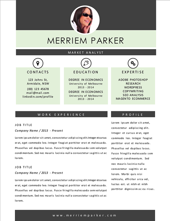 2 in 1 modern photo resume (2p) pack in Resume Templates - product preview 2