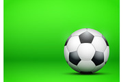 Football Soccer ball on bright green background
