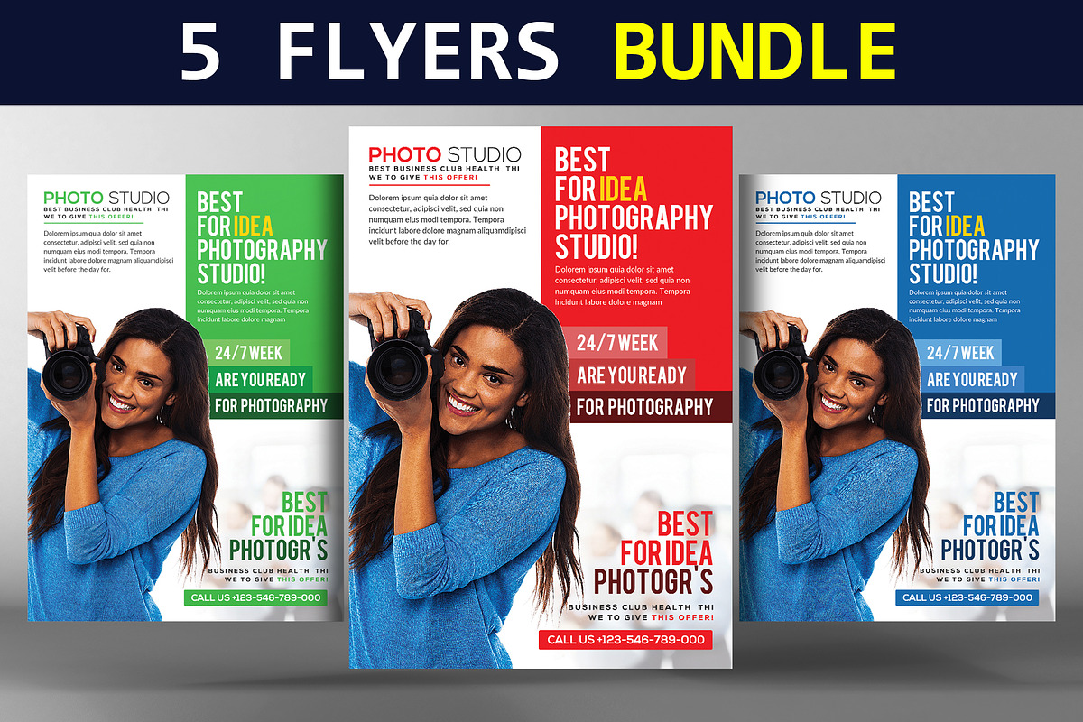 5 Flat Design Corporate Flyer Bundle in Flyer Templates - product preview 8