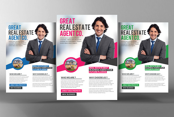 5 Flat Design Corporate Flyer Bundle in Flyer Templates - product preview 1