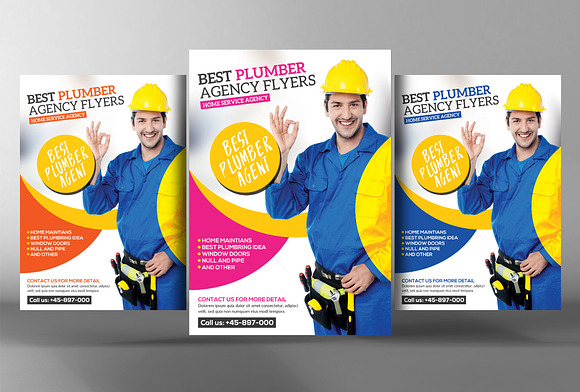 5 Flat Design Corporate Flyer Bundle in Flyer Templates - product preview 2