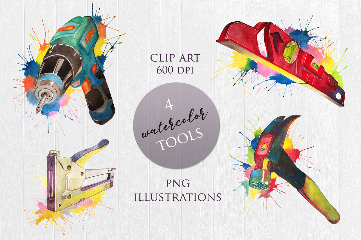 Toolbox Prints 4 Construction Tools in Illustrations - product preview 8