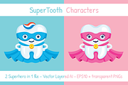 SuperTooth male & famale characters