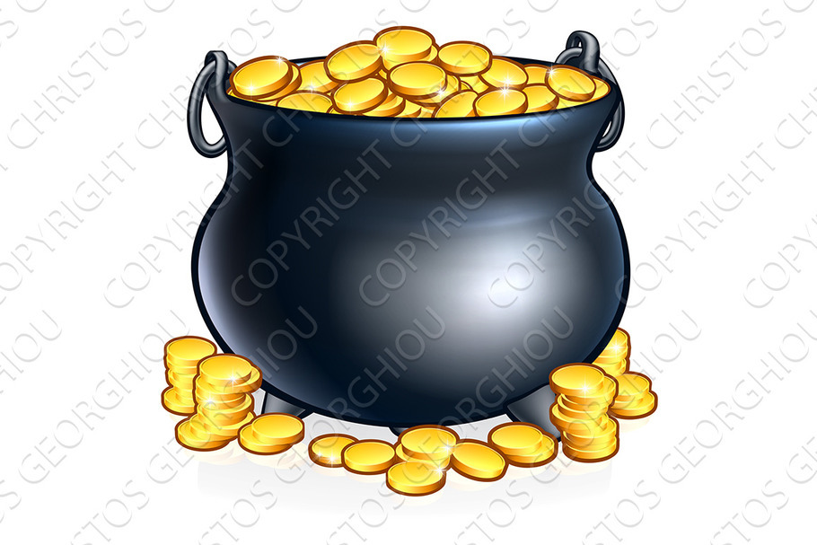 Pot of Gold Coins in Illustrations - product preview 8