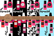 NAIL POLISH laque seamless patterns