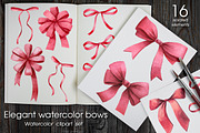 Elegant watercolor bows set