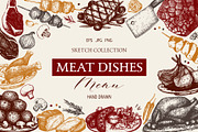 Vector Meat Dishes Collection