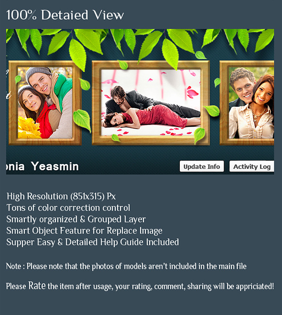 Woody Frame FB Timeline Cover in Social Media Templates - product preview 1