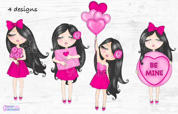 Dream dollz valentines in Illustrations - product preview 1