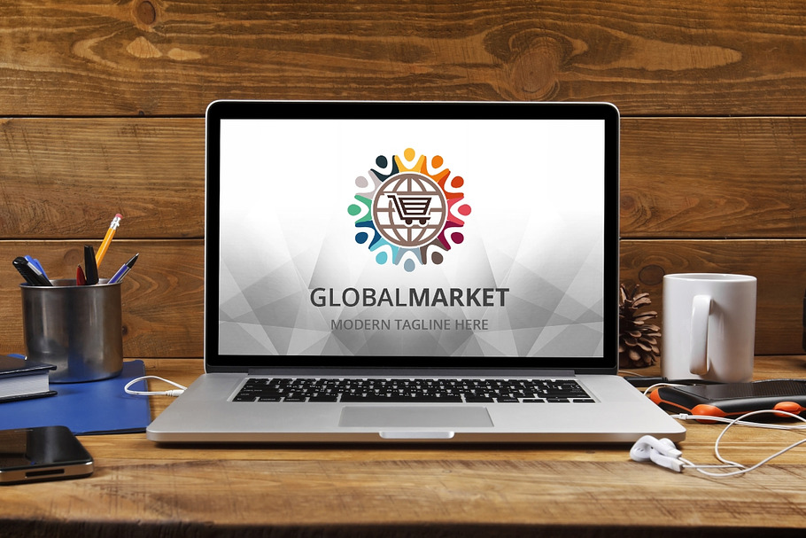 Global Market Logo in Logo Templates - product preview 8