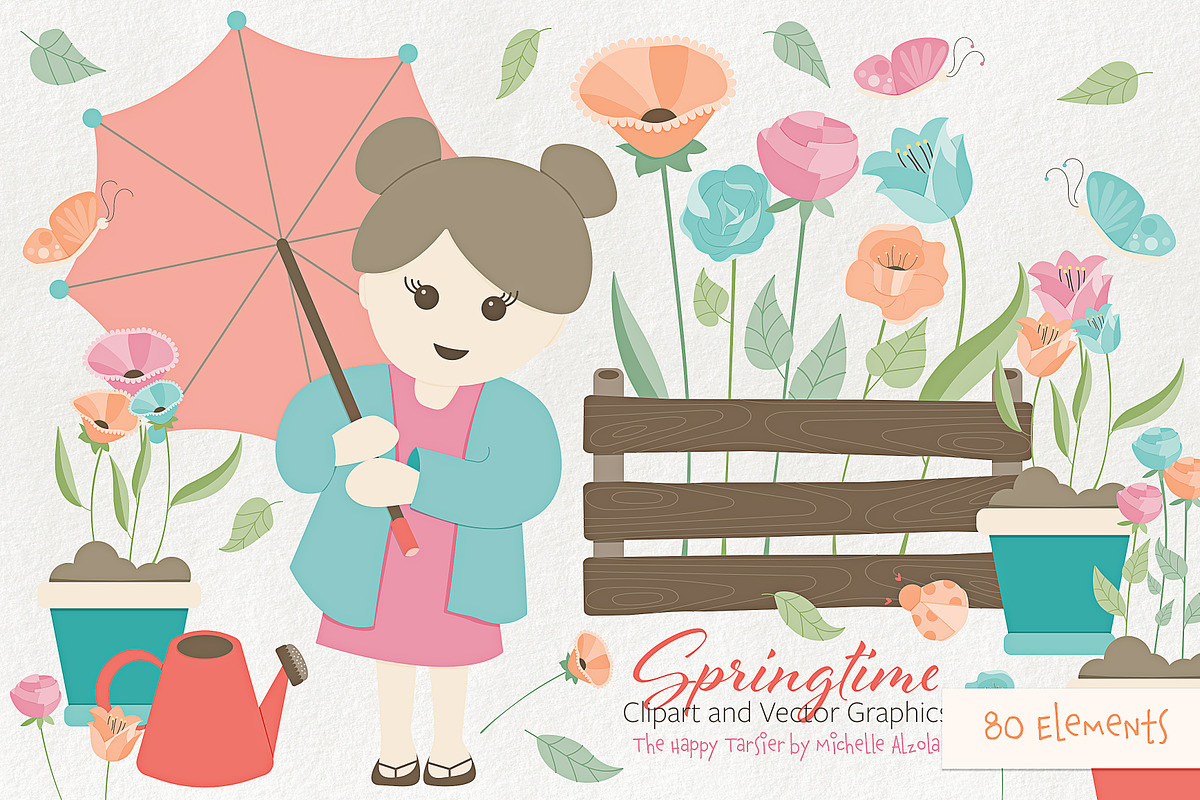 Springtime 01 Flower Clipart Vector in Illustrations - product preview 8