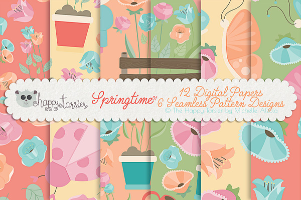 Springtime 01 Seamless Patterns