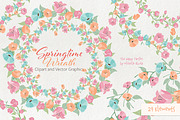 Springtime 01 Wreath Clipart Vector