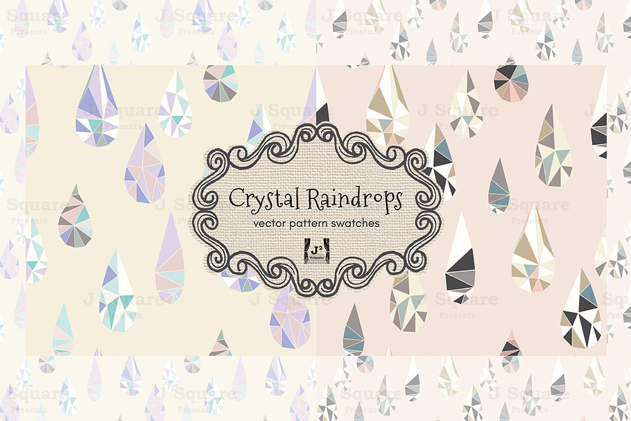 Crystal Raindrop Vector Swatches