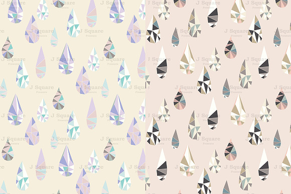 Crystal Raindrop Vector Swatches in Patterns - product preview 1