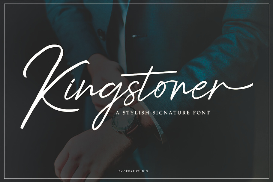 Kingstoner Signature Font in Script Fonts - product preview 8