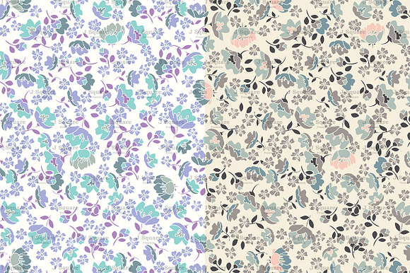 Lovely Ditsy Floral Vector Swatches in Patterns - product preview 1