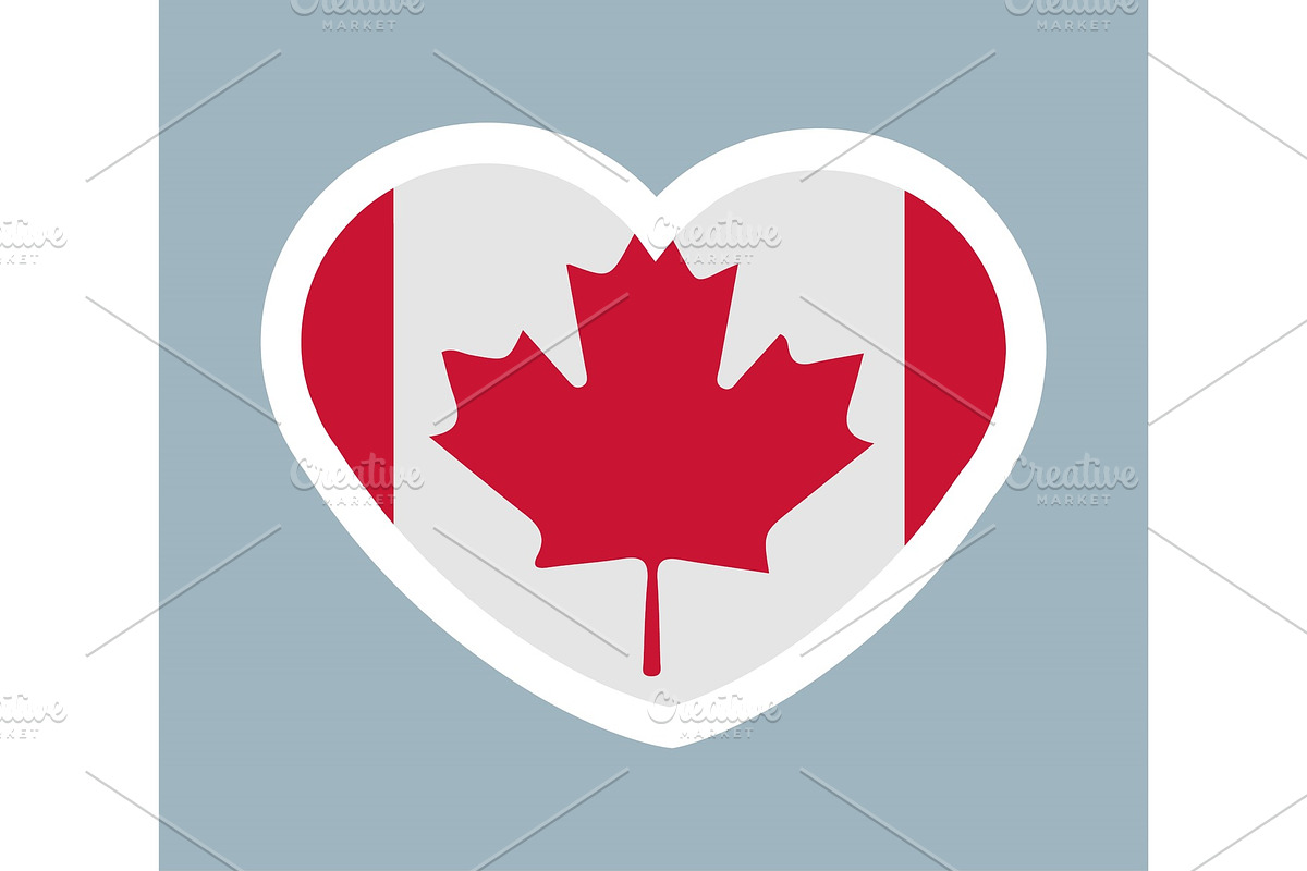 Cute Sticker Canadian Flag Vector Illustration in Textures - product preview 8