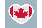 Cute Sticker Canadian Flag Vector Illustration