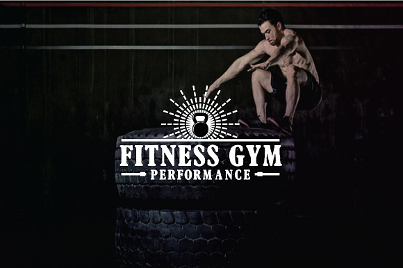 FITNESS GYM- BADGES AND LOGOS VOL 1 in Logo Templates - product preview 4