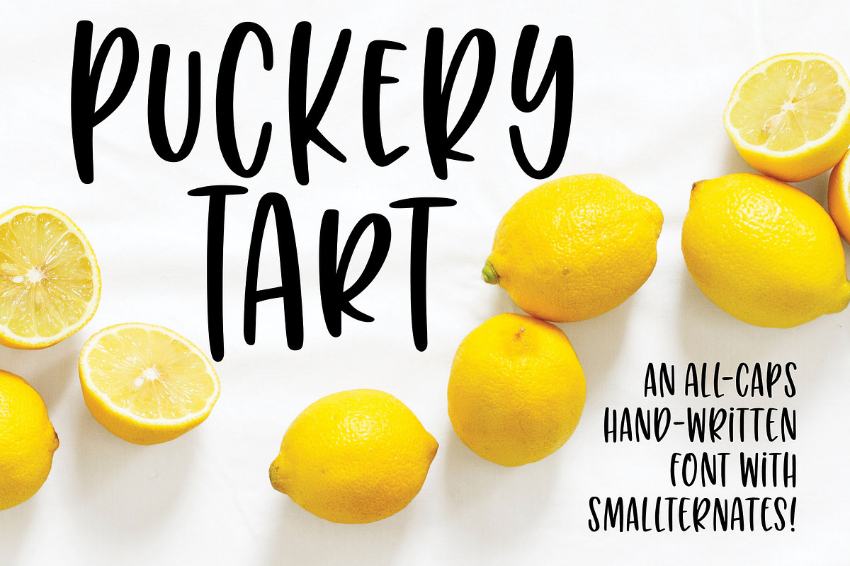 Puckery Tart: a tasty lettering font in Display Fonts - product preview 8