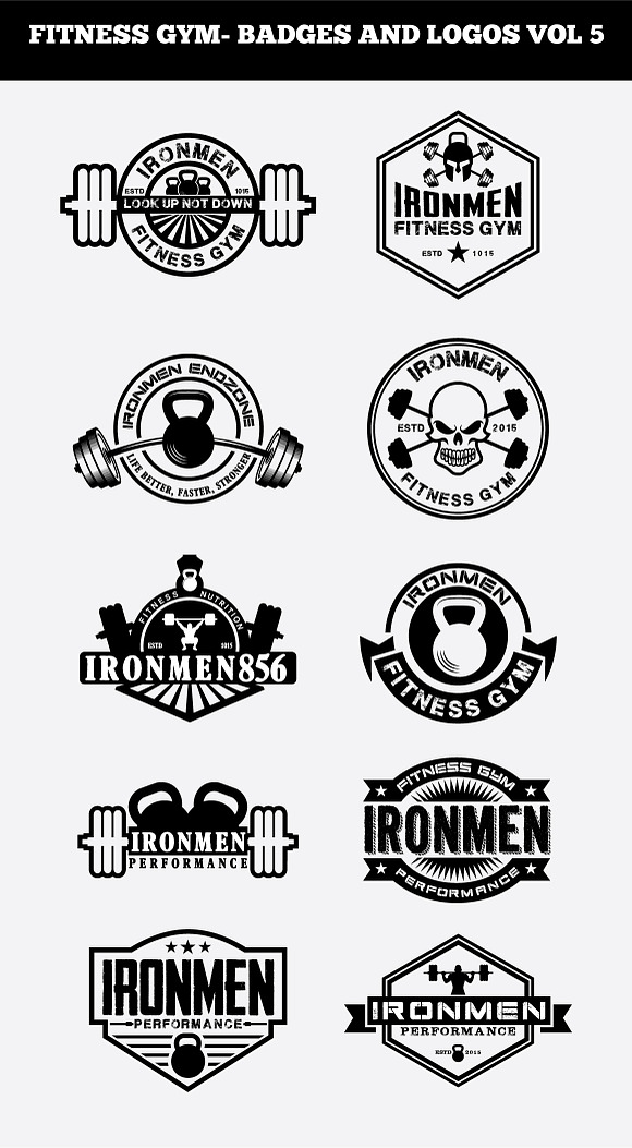 FITNESS GYM- BADGES AND LOGOS VOL5 in Logo Templates - product preview 7